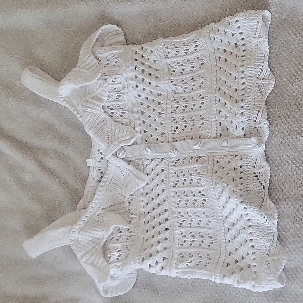 White Strap Sweater Top